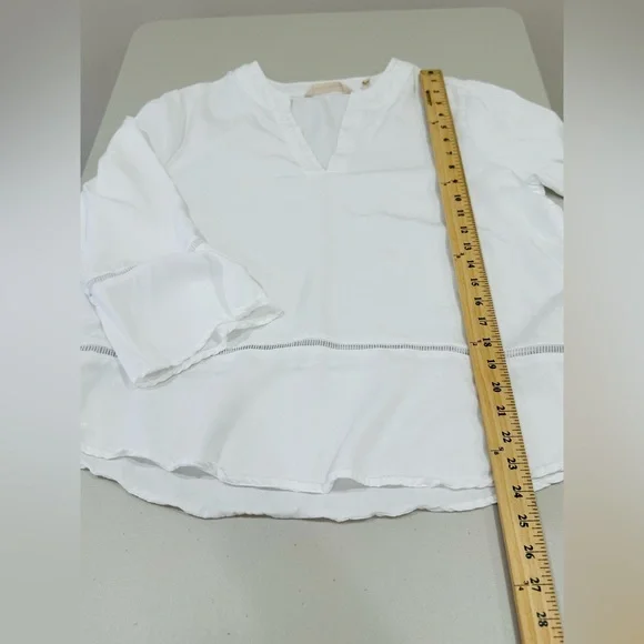 Soft Surrounding Women’s Lyocell White Ruffle Sleeve Top Blouse Size S - Picture 9 of 10